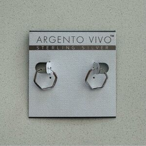 Argento Vivo Hexagon Hoop Earrings